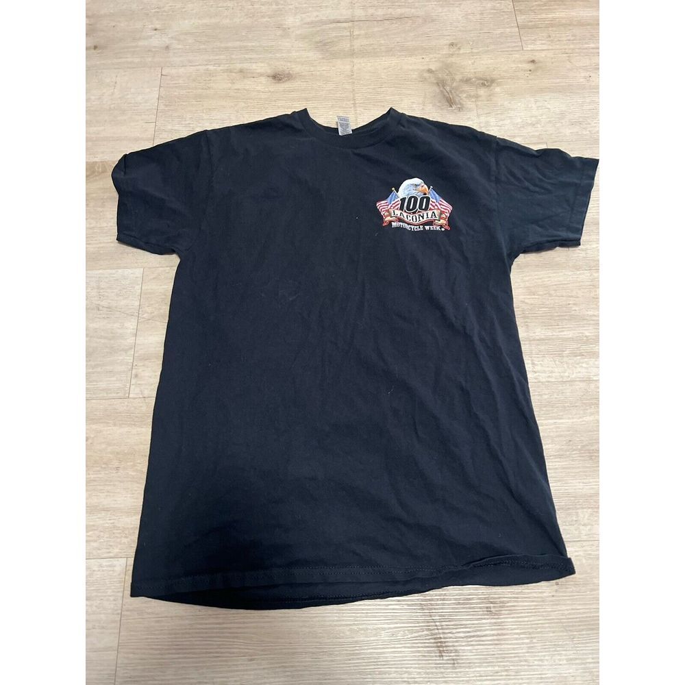 Laconia Motorcycle Bike Week 100th Anniversary Shirt Black Size Medium Mens NH